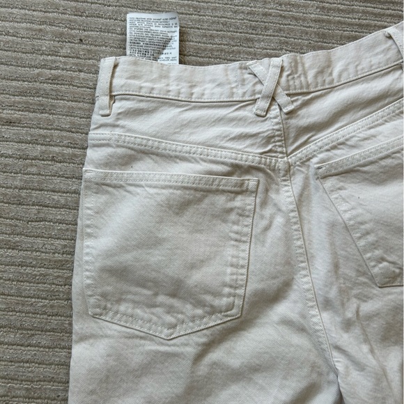 ZARA high rise wide leg cropped jeans cream size 2/26 - Picture 10 of 14
